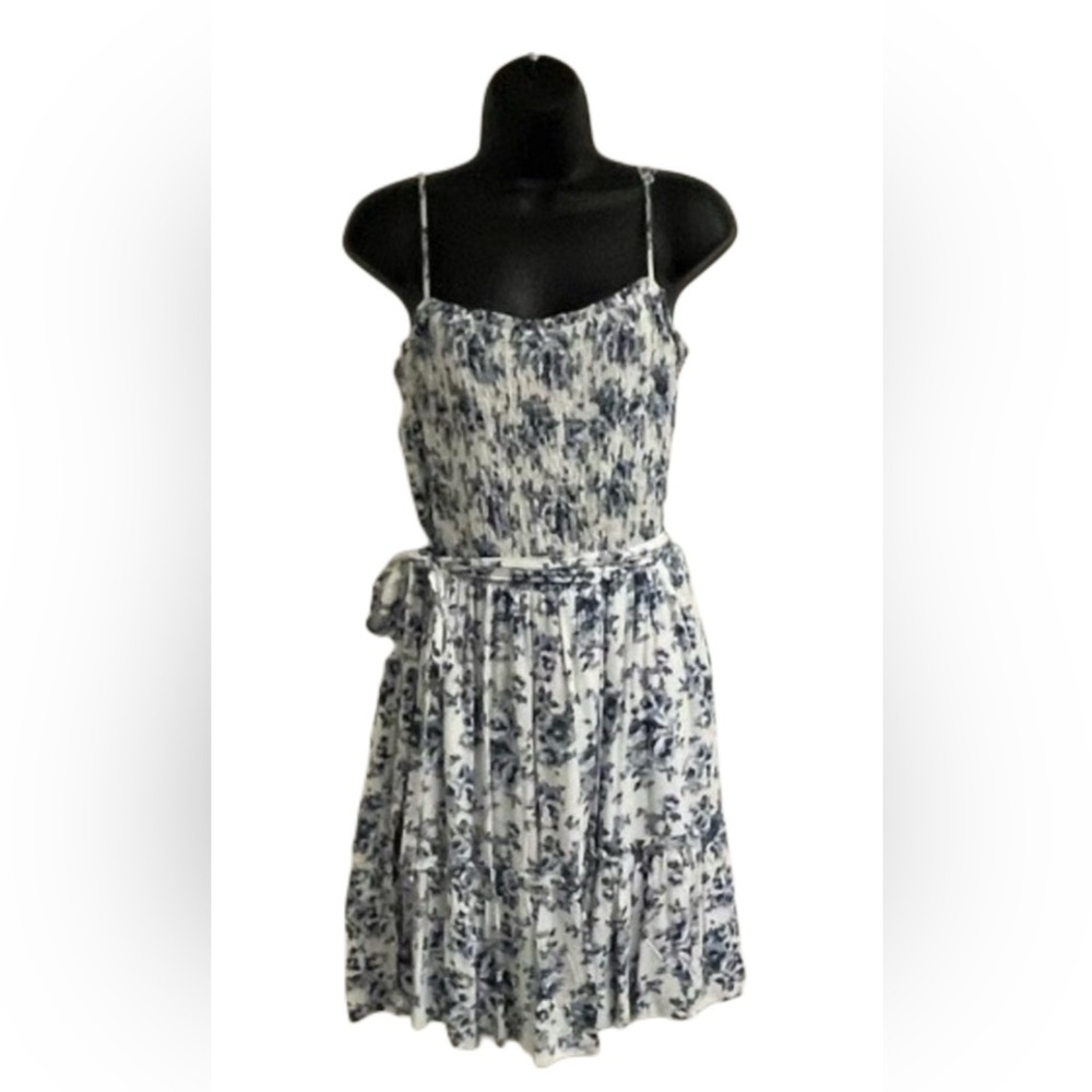 ROW A Floral Print Sun Dress w/ Smocked Bodice